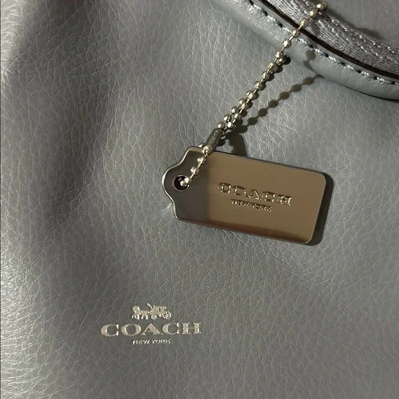 Coach Light Gray Leather Tote - Picture 4 of 10